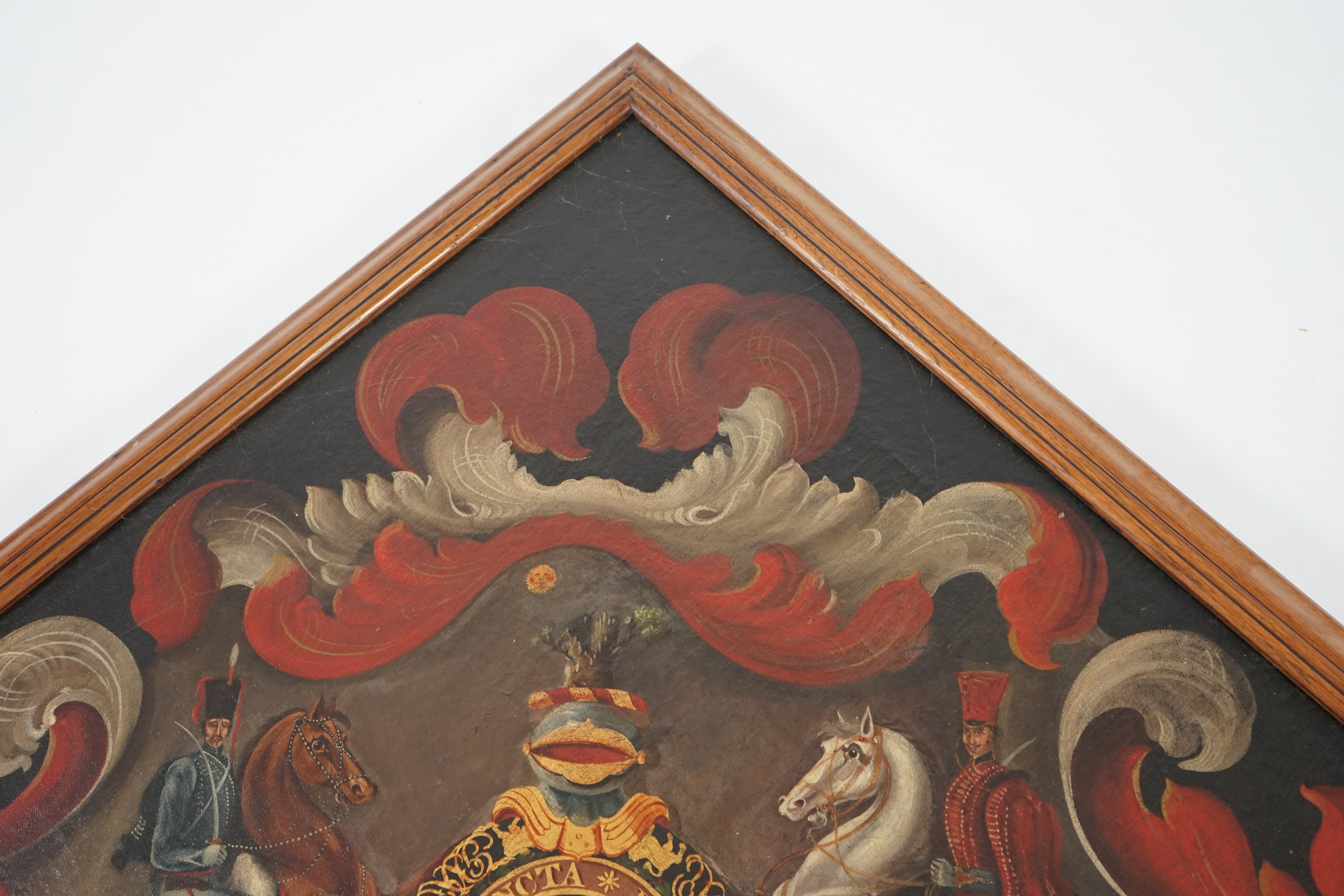A William IV oil on canvas hatchment, bearing the arms of Sir Colquhoun Grant (1772-1835)